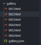展示ページ001.htmlを6つに増殖させたところ